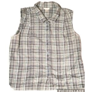 Blue plaid top lg Christopher and banks